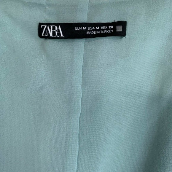 Zara Floral Jaquard Sage Green Dress, Size M - Picture 7 of 9